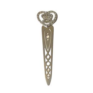 Metal Bookmark Page Marker with Heart Crown